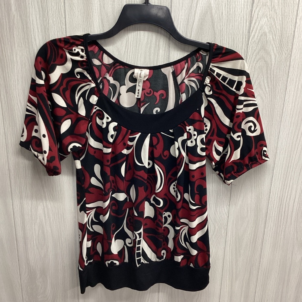 HEART SOUL Women's (Size XL) Paisley Scoop Neck Short Sleeve Pullover Blouse